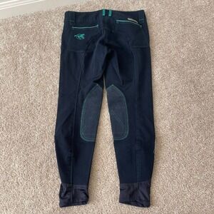 Piper Equestrian Riding Breeches Navy Teal Horse‎ Logo Size 28R